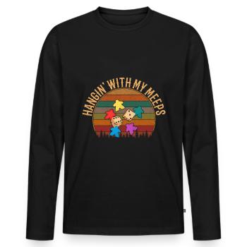Hanging With My Meeps, lustigebrett spiel - Männer Premium Bio Langarmshirt - Schwarz - Vorne - Nico (187cm)
