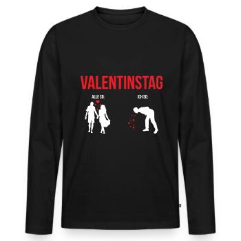 Valentinstag Alle So: Ich So: - Männer Premium Bio Langarmshirt - Schwarz - Vorne - Nico (187cm)