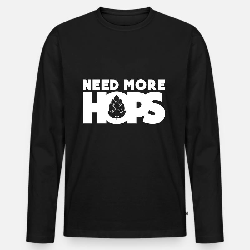 Need more hops - Männer Premium Bio Langarmshirt - Schwarz