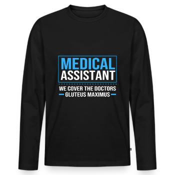 Medizin Mediziner MFA - Männer Premium Bio Langarmshirt - Schwarz - Vorne - Nico (187cm)