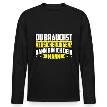 Versicherungsvertreter Für Versicherungsmakler Ver - Männer Premium Bio Langarmshirt - Schwarz - Vorne - Nico (187cm)
