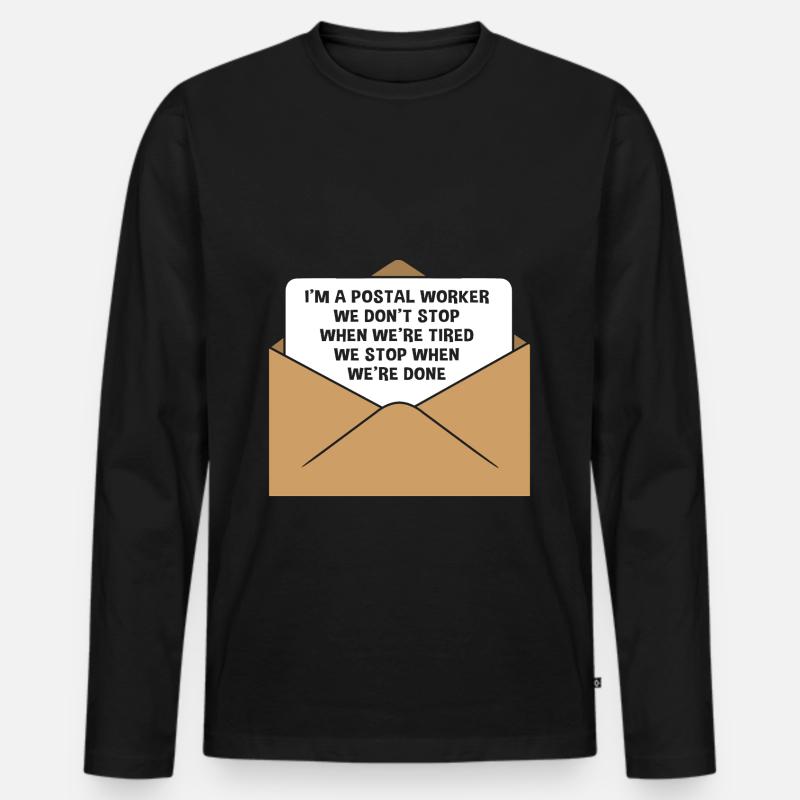 Poststempel Post - Männer Premium Bio Langarmshirt - Schwarz