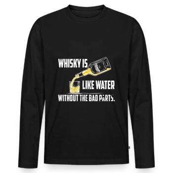 whisky - T-shirt manches longues Premium bio Homme - noir - Devant - Nico (187cm)