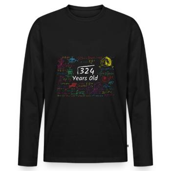 324 Years Old - Root from 324 - 18th Birthday - Men's Premium Organic Long Sleeve Shirt - black - Front - Nico (187cm)