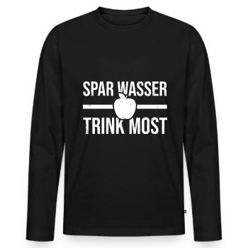 Spar Wasser trink Most lustiges Fruchtsaft - Männer Premium Bio Langarmshirt - Schwarz - Vorne - Nico (187cm)