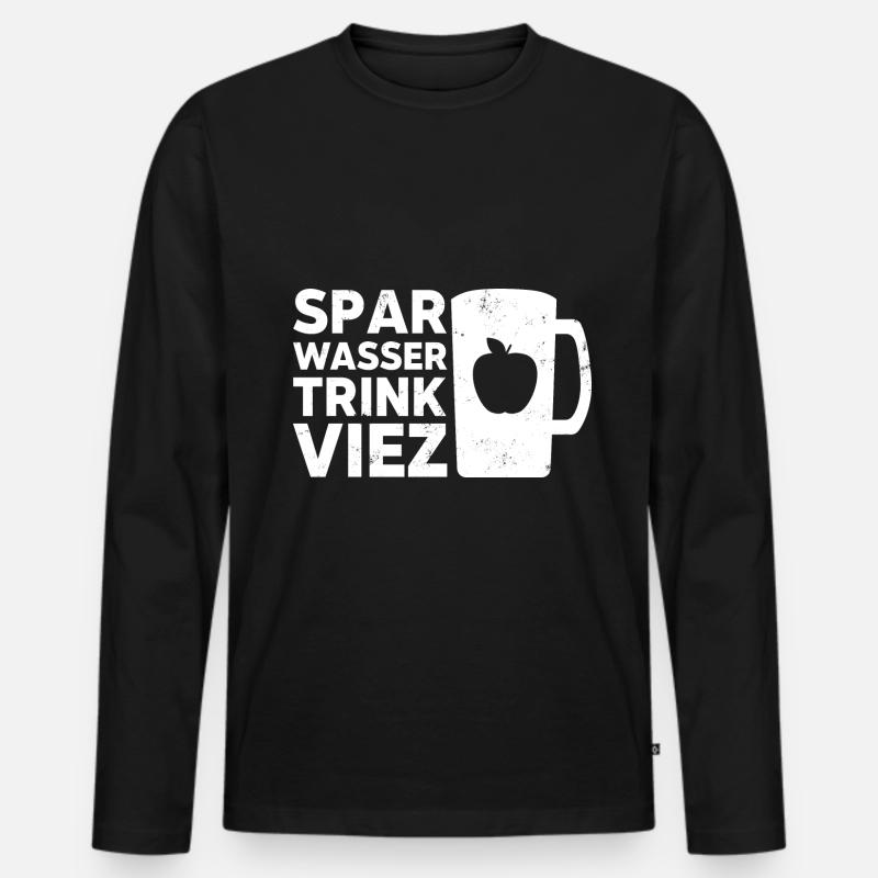 Spar Wasser trink Viez - Männer Premium Bio Langarmshirt - Schwarz