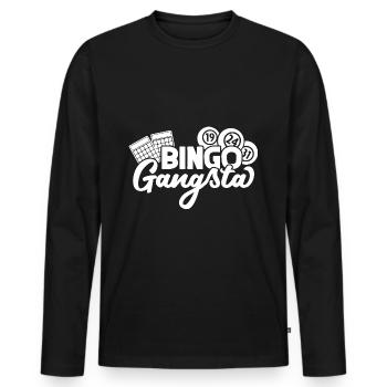 Joueur de bingo Gangsta Bingo - T-shirt manches longues Premium bio Homme - noir - Devant - Nico (187cm)