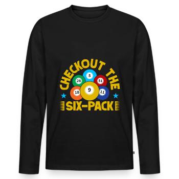 Bingo Game Checkout The Six-Pack Bingo - Männer Premium Bio Langarmshirt - Schwarz - Vorne - Nico (187cm)