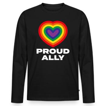Proud Ally - Men's Premium Organic Long Sleeve Shirt - black - Front - Nico (187cm)