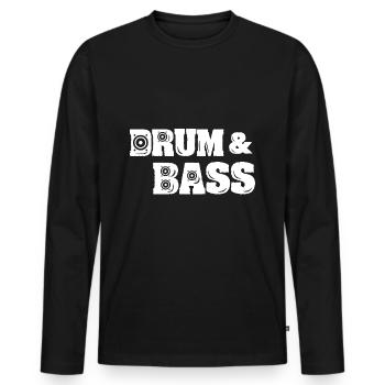 Drum & Bass - T-shirt manches longues Premium bio Homme - noir - Devant - Nico (187cm)
