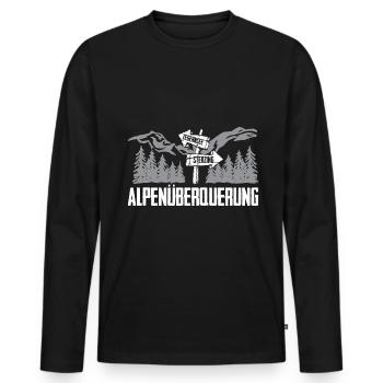 Alpenüberquerung Für Alpenüberquerer Wanderin Wand - Männer Premium Bio Langarmshirt - Schwarz - Vorne - Nico (187cm)