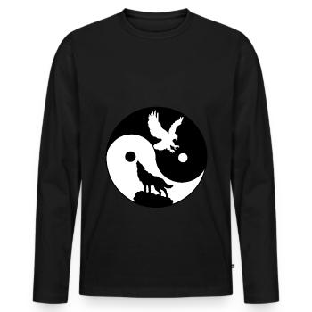 Yin Yang - Men's Premium Organic Long Sleeve Shirt - black - Front - Nico (187cm)