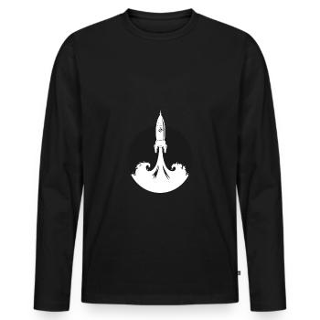 Rocket Gift Military Army Bomb - Men's Premium Organic Long Sleeve Shirt - black - Front - Nico (187cm)