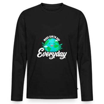 Tag der Erde / Tag der Erde das Geschenk der Zukunft - Männer Premium Bio Langarmshirt - Schwarz - Vorne - Nico (187cm)