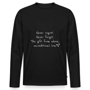 love poem - Men's Premium Organic Long Sleeve Shirt - black - Front - Nico (187cm)