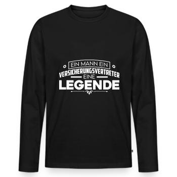 Versicherungsvertreter Für Versicherungsmakler Ver - Männer Premium Bio Langarmshirt - Schwarz - Vorne - Nico (187cm)