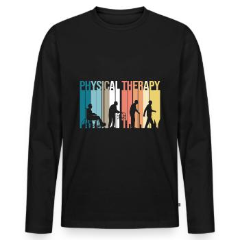 Physiotherapist Physiotherapy - Men's Premium Organic Long Sleeve Shirt - black - Front - Nico (187cm)