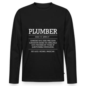Plumber Plumber - Men's Premium Organic Long Sleeve Shirt - black - Front - Nico (187cm)