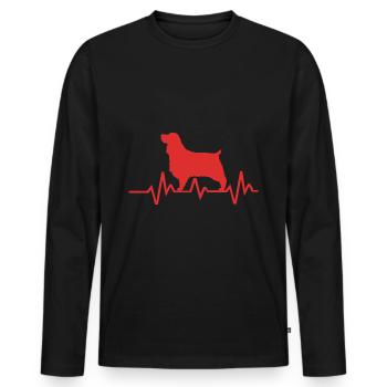 Épagneul springer - T-shirt manches longues Premium bio Homme - noir - Devant - Nico (187cm)