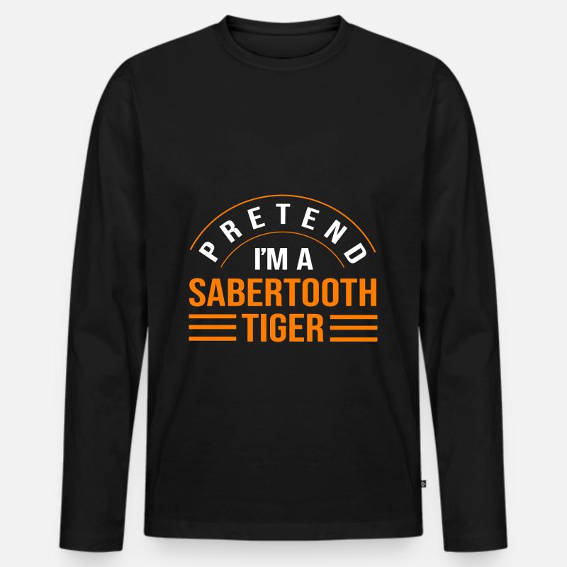 Urzeit Säbelzahntiger - Männer Premium Bio Langarmshirt - Schwarz