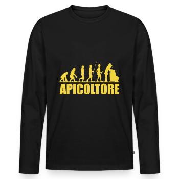 Imker Evolution Bienen Imkerei Honigbiene - Männer Premium Bio Langarmshirt - Schwarz - Vorne - Nico (187cm)