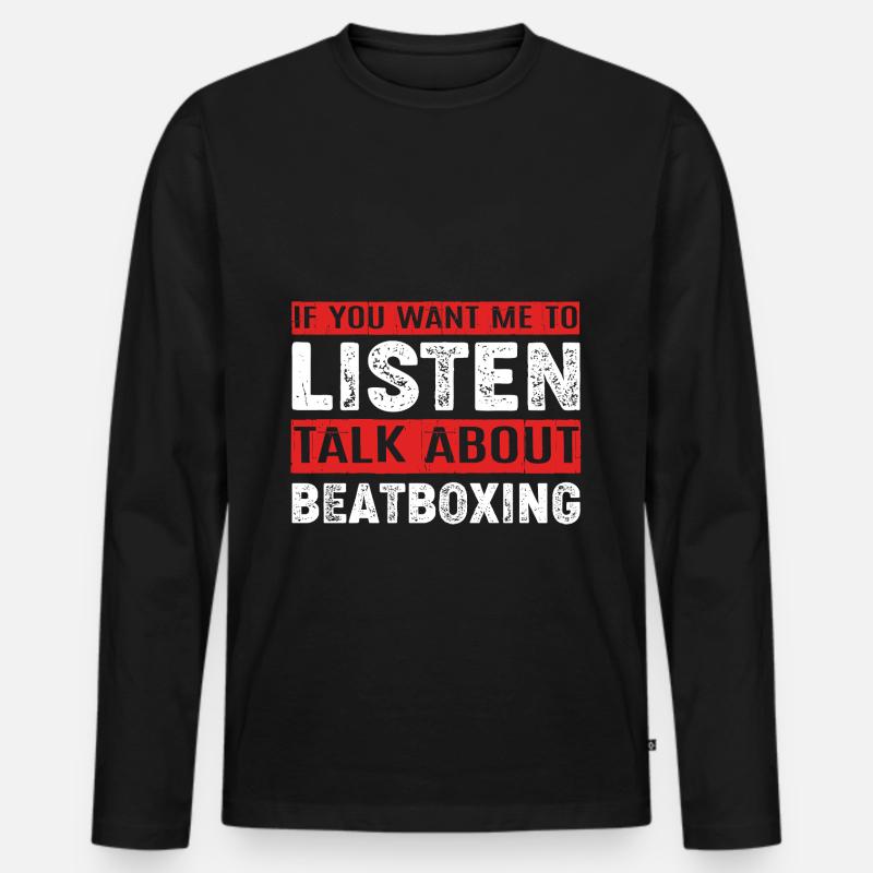 Beatbox - Männer Premium Bio Langarmshirt - Schwarz