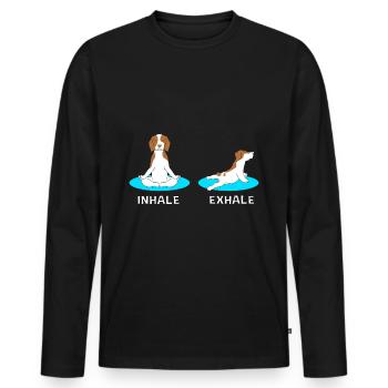 Brittany Dog Brittany Dog - Men's Premium Organic Long Sleeve Shirt - black - Front - Nico (187cm)