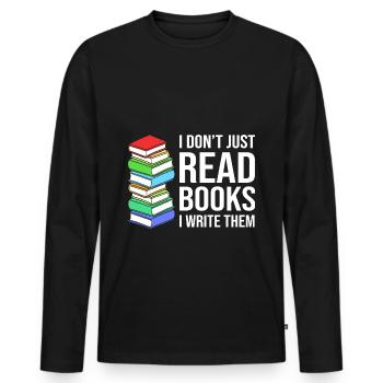 Poetry Poem Author - Men's Premium Organic Long Sleeve Shirt - black - Front - Nico (187cm)