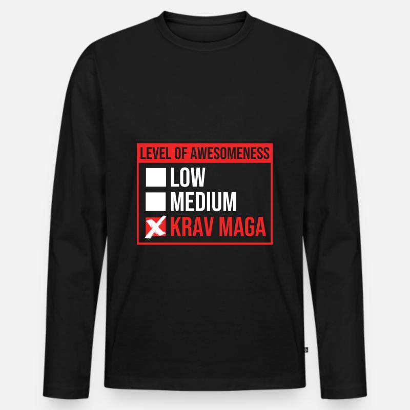 Krav Maga - Männer Premium Bio Langarmshirt - Schwarz