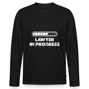 Rechtsanwalt In Progress Rechtsanwalt Gericht Rech - Männer Premium Bio Langarmshirt - Schwarz - Vorne - Nico (187cm)