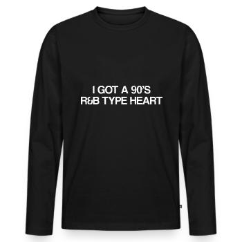 années quatre-vingt-dix - T-shirt manches longues Premium bio Homme - noir - Devant - Nico (187cm)