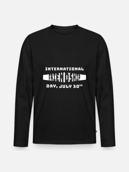 INTERNATIONAL FRIENDSHIP DAY - Men's Premium Organic Long Sleeve Shirt - black