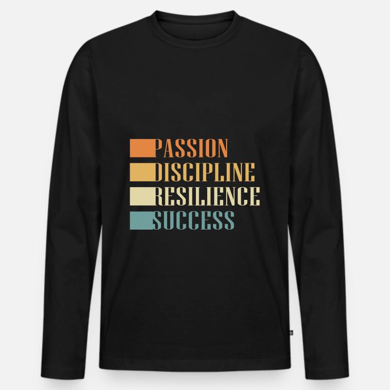 Workaholic Resilienz - Männer Premium Bio Langarmshirt - Schwarz