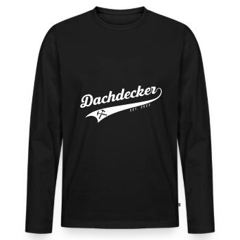 Dachdecker Est. 2023 Geschenk Handwerk - Männer Premium Bio Langarmshirt - Schwarz - Vorne - Nico (187cm)