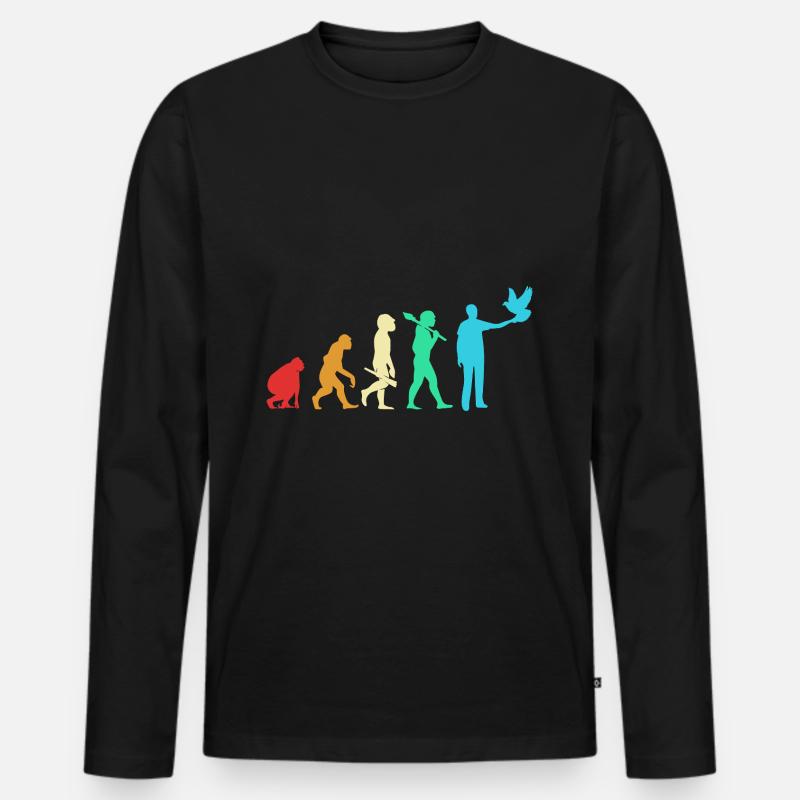Tauben Taube - Männer Premium Bio Langarmshirt - Schwarz