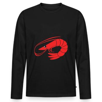 Crevettes, écrevisses, fruits de mer, crabe - T-shirt manches longues Premium bio Homme - noir - Devant - Nico (187cm)