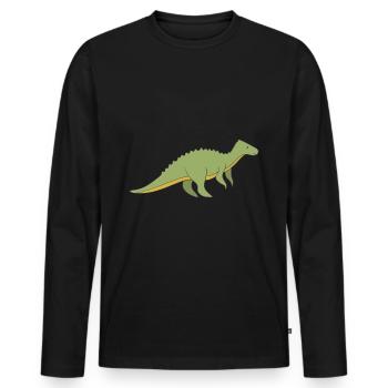 dinosaur - Men's Premium Organic Long Sleeve Shirt - black - Front - Nico (187cm)