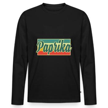 paprika - Men's Premium Organic Long Sleeve Shirt - black - Front - Nico (187cm)