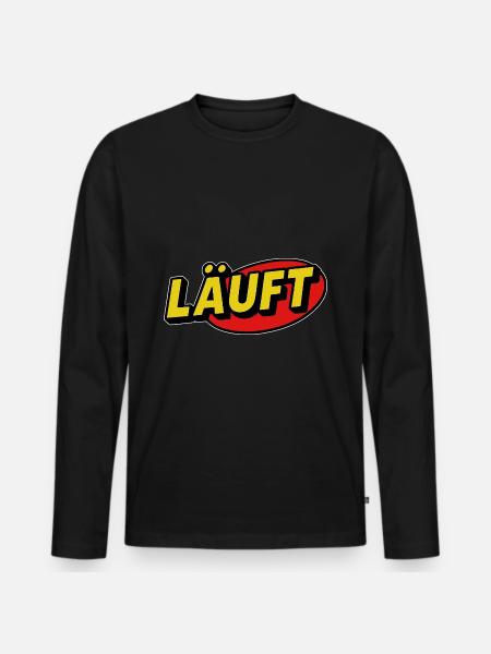 Running Lettering Retro Comic - Men's Premium Organic Long Sleeve Shirt - black