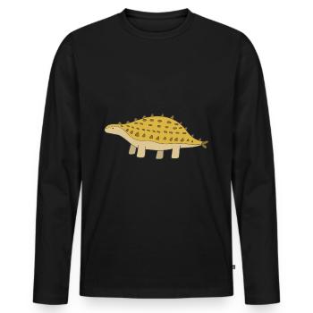 Dino Dinosaur - Men's Premium Organic Long Sleeve Shirt - black - Front - Nico (187cm)