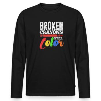 Mental health - Men's Premium Organic Long Sleeve Shirt - black - Front - Nico (187cm)