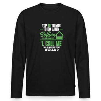 Real Estate Agent Real Estate Agent Gift - Men's Premium Organic Long Sleeve Shirt - black - Front - Nico (187cm)