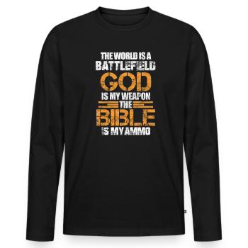 Gott - Männer Premium Bio Langarmshirt - Schwarz - Vorne - Nico (187cm)