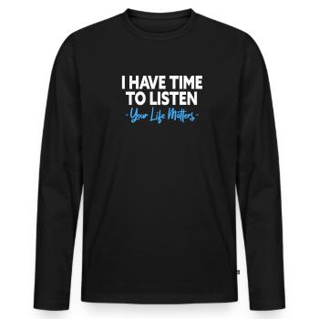 Mental Health Mental Health Gift - Men's Premium Organic Long Sleeve Shirt - black - Front - Nico (187cm)
