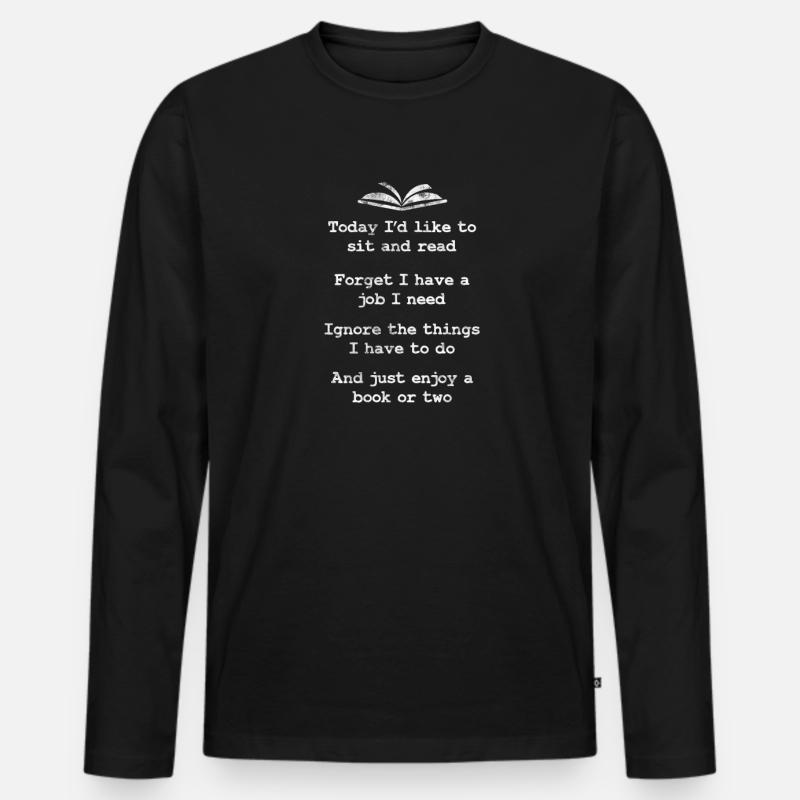 Lesen - Männer Premium Bio Langarmshirt - Schwarz