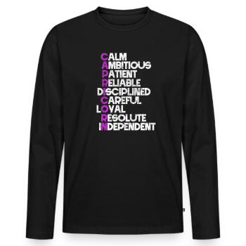 Sternzeichen Steinbock - Männer Premium Bio Langarmshirt - Schwarz - Vorne - Nico (187cm)