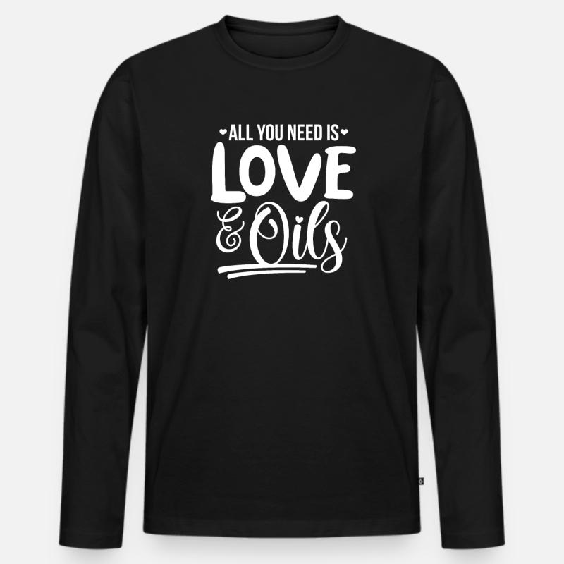 Essential Oils Ätherische Öle - Men's Premium Organic Long Sleeve Shirt - black