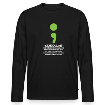 Mental health - Men's Premium Organic Long Sleeve Shirt - black - Front - Nico (187cm)