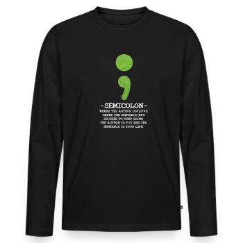 Mental Health Mental Health Gift - Men's Premium Organic Long Sleeve Shirt - black - Front - Nico (187cm)