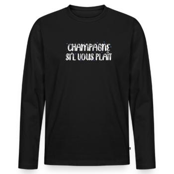 blockedTitle - Männer Premium Bio Langarmshirt - Schwarz - Vorne - Nico (187cm)
